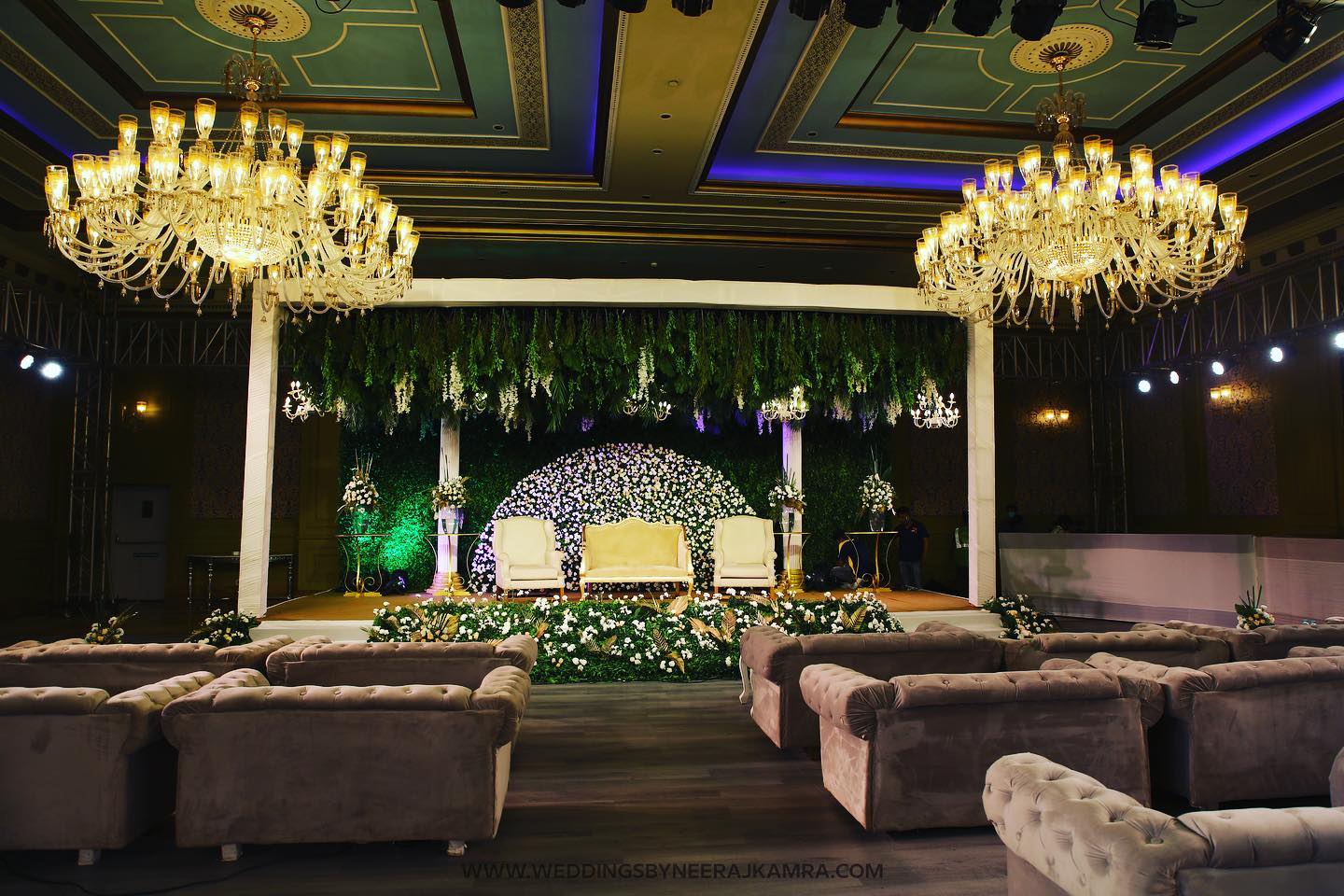 Classic Indian-Themed Wedding Stage Decor